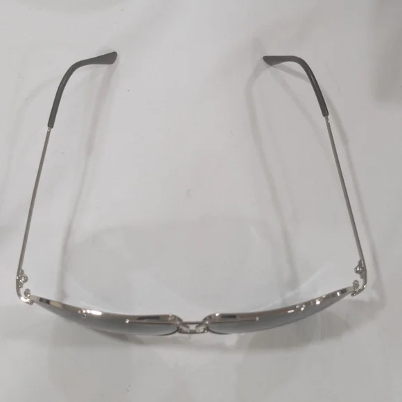 Yves Saint Laurent Silver Sunglasses with Green Lenses - Picture 3 of 5